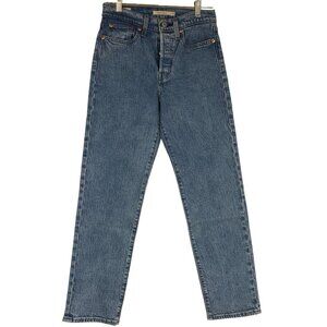 LEVI'S -WOMEN'S 25 -BLUE DENIM WEDGIE STRAIGHT BUTTON FLY JEANS